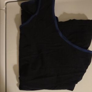 Black T-Shirt with Blue Trim